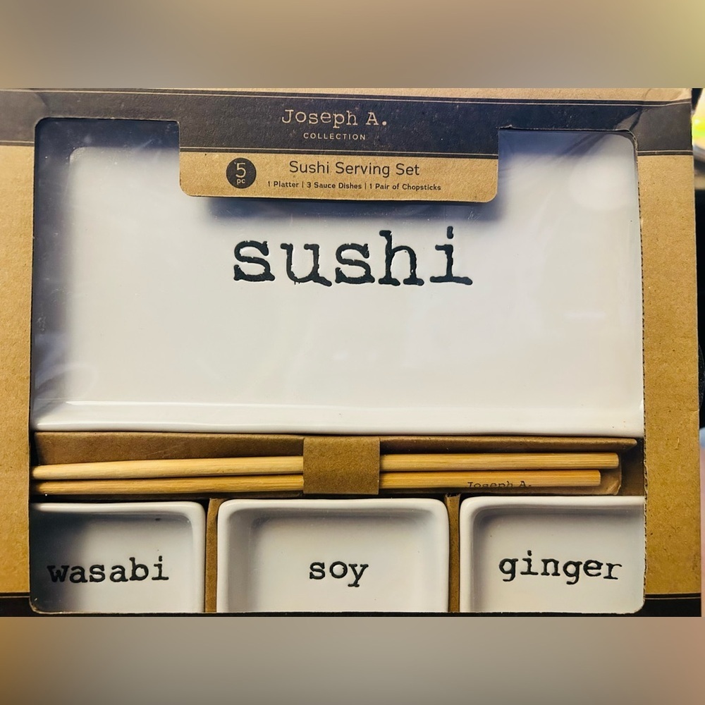 NWT Joseph A. Collection Sushi Serving Set with 5pcs 🍣 🍱 🥢